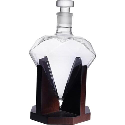 750ml Heart Shape Diamond Wine Decanter Vodka Liquor Wine Pourer Cocktail Glass Whisky Dispenser Holder Home Party Decoration