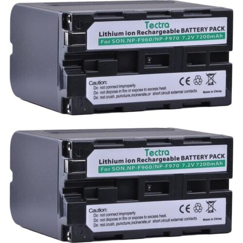 Tectra 2PCS 7200mAh NP-F970 NP-F960 NP F970 camera battery for Sony DCR-TRV103 DCR-TRV110 DCR-TRV120 DCR-TRV130 Battery