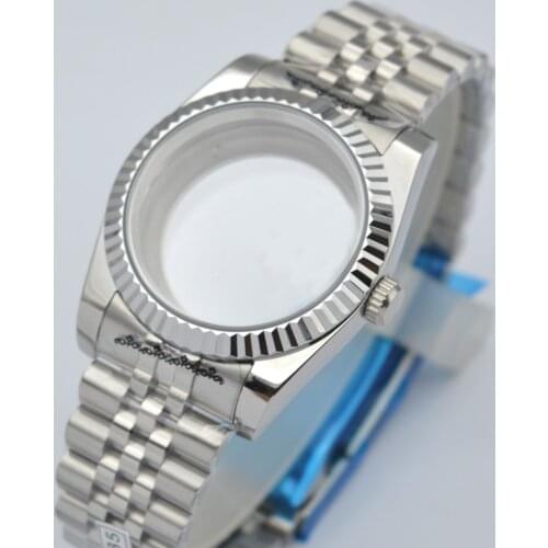 36mm / 40mm watch case fit ETA 2836 2824 NH35 NH36 miyota 8205 8215 DG2813 3804 Movement Sapphire glass jubilee strap