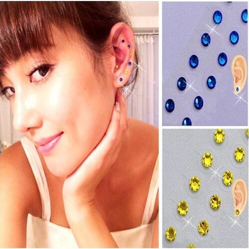 Colored Crystal/Magnetic beads ear acupressure, ear seed, EAR BEADS FOR AURICULAR ACUPUNCTURE 40 pcs patch for weight loss