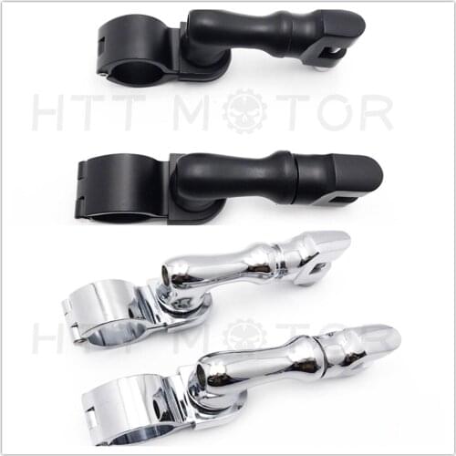 Motorcycle Foot connecting rod parts Black Short Angled Highway Peg Mounting For Universal 1-1/4" Front Engine Guard Frame Tube