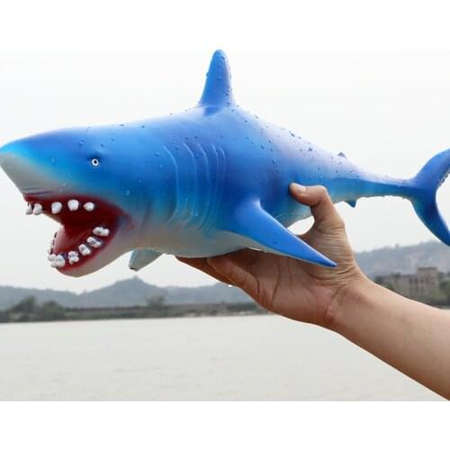 Children Inflatable Shark Toys Large Size Realistic Blue Shark Models Sea Life Action Figures Animal Cognitive Toys Boys Gifts