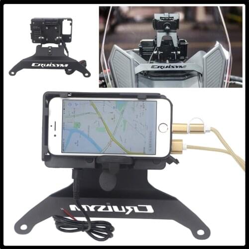 For SYM JOYMAX Z 300 CRUISYM 300 2019 2018 2017 Windshield Mount Navigation Bracket GPS Smartphone Holder Motorcycle