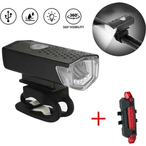USB Rechargeable Bike Light MTB Bicycle Front Back Rear Taillight Cycling Safety Warning Light Waterproof Bicycle Lamp