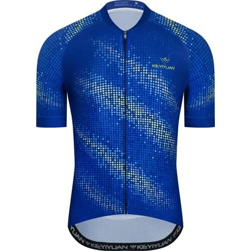 KEYIYUAN Men Short Sleeve Cycling Jersey Quick Dry Road MTB Bike Wear Shirts Summer Bicycle Cycle Tops Maglia Ciclismo Uomo
