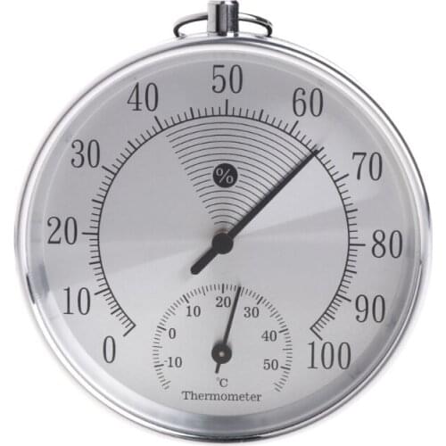 Indoor Outdoor Analog Thermometer Hygrometer Wall Hanging Temperature Humidity Meter 0-100% RH / -5 to 55 Celsius