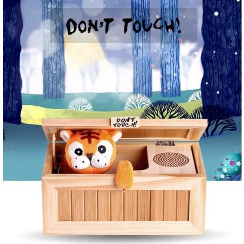 Creative Wooden Electronic Useless Box Cute Tiger Funny Toy Gift For Kids interactive toys Stress-Reduction Desk Decoration