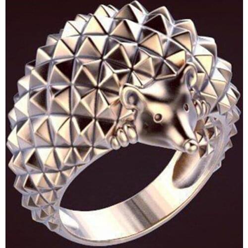 Creative new hip hop rock mens hedgehog ring fashionable mens all-around fashion alloy plating ring Free shipping