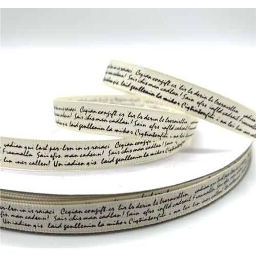 5yards/Lot 10mm Polyester Ribbon Handmade Design Printed Text Ribbons For Wedding Christmas Decoration DIY Sewing Fabric