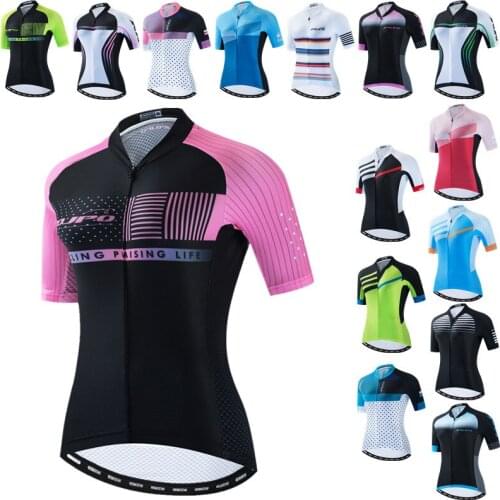 Weimostar Summer Cycling Jersey Tops Breathable Bicycle Cycling Clothing Women Road Mountain Bike Jersey Team Cycling Shirt Ropa
