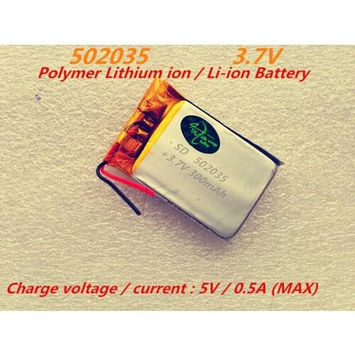 Supply polymer lithium battery 502035 3.7V 052035PL 300mah GPS MP3 MP4 MP5 battery