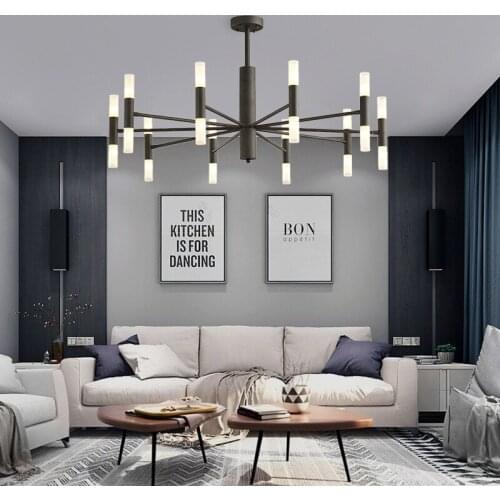 Living Room Modern Metal G4 Led Chandelier Living Room Acrylic Shades Chandelier Lighting Bedroom Minimalism Pendant Lamparas