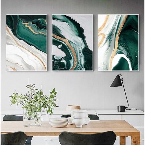 Minimalist Abstract Wall Poster Style Canvas Print Green Texture Painting Contemporary Art Room Decoration Picture
