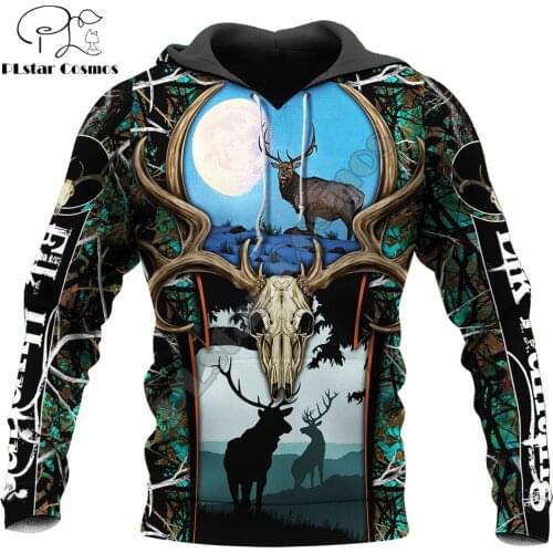 2020 Fashion Men Hoodie animal Elk Hunting 3D Printed Harajuku Sweatshirt Unisex Casual Pullover hoodies sudadera hombre KJ083