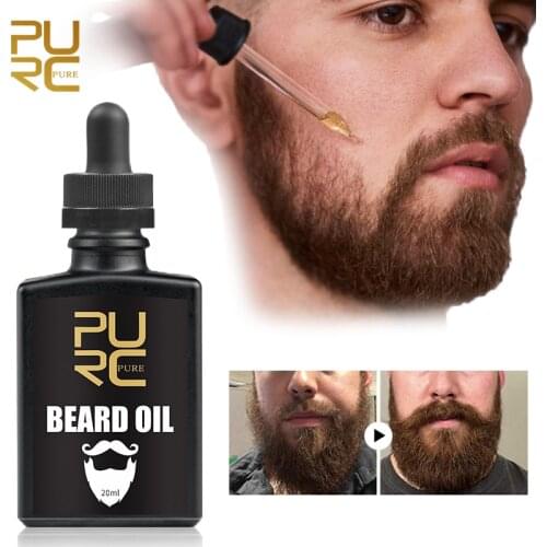 PURC Natural Men Beard Oil Products Hair Loss Treatment Conditioner Groomed Beard Care 20ml