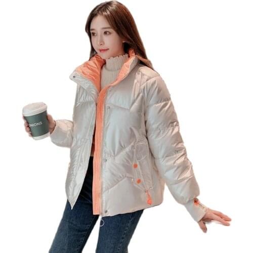2021 winter new coat womens long-sleeved padded jacket plus velvet cotton thickened warmth thick coat womens vest short collar