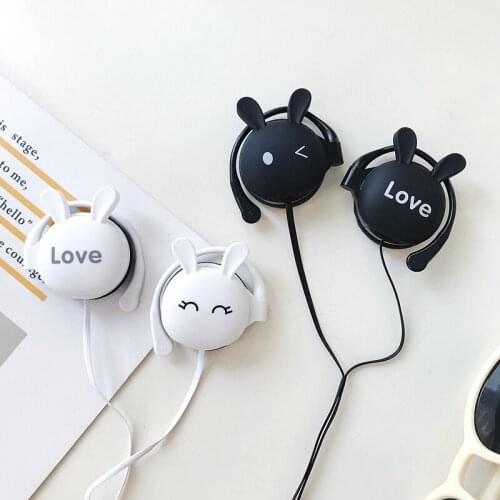New Cute Student Earphone Cartoon Rabbit Wired Headset Headphone Mobile Wired Headphones 3.5mm Sport Earbuds For Smartphones
