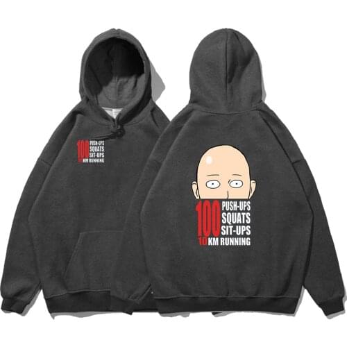 ONE PUNCH MAN TDouble-Sided Printing Men Clothing Fashion Crewneck Hoodie Casual Pocket Hoodies Autumn Fleece Sweatshirts Man