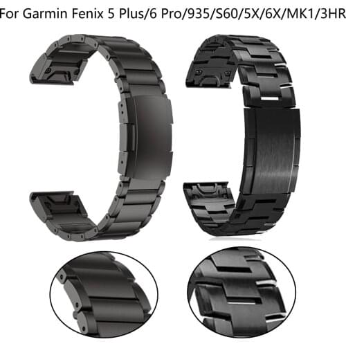 22 26MM Strap For Garmin Fenix 5 Plus 6 Pro 5X 6X Smart Watch Band Titanium alloy Strap Forerunner 935 945 3HR MK1 D2 bravo S60