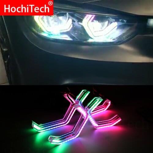 RGBW Multi color ICONIC M4 Style Crystal Angel Eyes Kit day light DRL for BMW 3 series F30 2013-2017