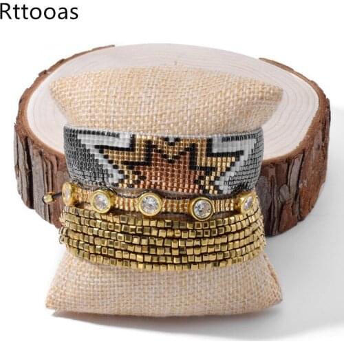 Rttooas MIYUKI Beaded Charm Bracelets Women Pulseras Mujer Moda 2020 Fashion Crystal Bracelet Gold Beaded Tassel Jewelry