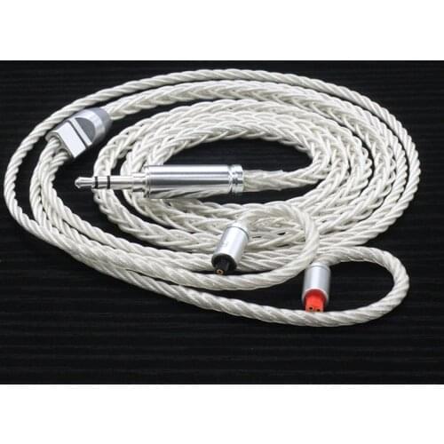 Diy earphone wire 8-core single crystal copper silver plated cable ie80 mmcx 0.78mm A2DC
