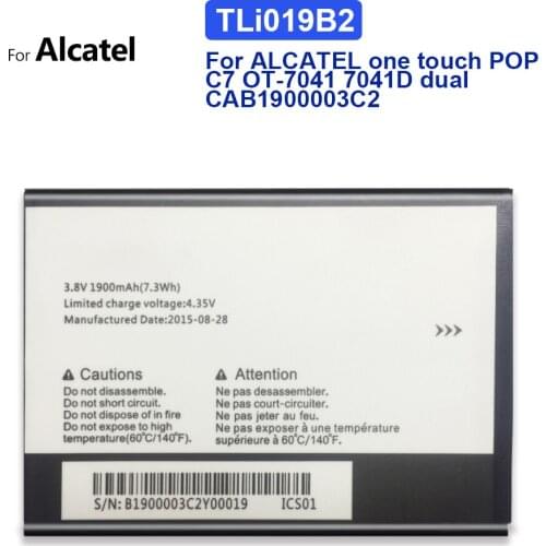 TLi019B1 TLi019B2 Replacement Battery 1900mAh for ALCATEL one touch POP C7 OT-7041 7041D dual CAB1900003C2 Tracking Number