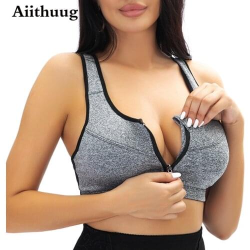 Aiithuug Sports Bras for Women High Impact for Running Removable Padded Yoga Top Post-Surgery Wirefree Support Bounce Control