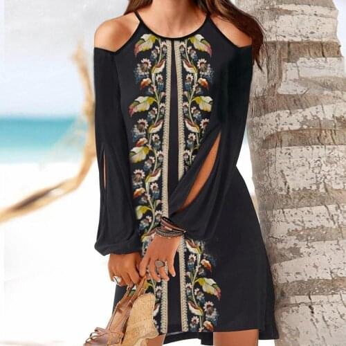 Pattern Print Fashion Dress Fall Dresses For Women 2021 Long Sleeve Evening Gothic Party Dress Clothes Vestidos Mujer Verano