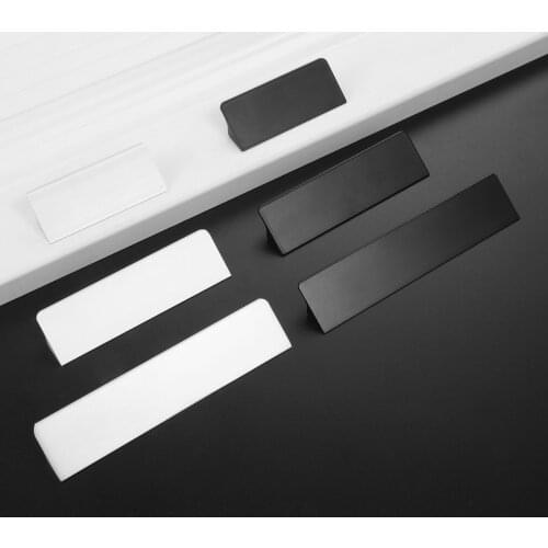 1pc Aluminum Alloy Kitchen Cupboard Pulls Drawer Knob 64/96/128mm Hidden Cabinet Furniture Handles s Furniture Hardware w/Screw