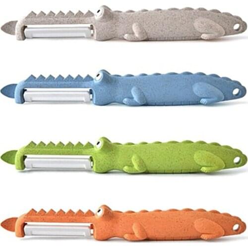 1Pcs Ceramic Peelers&Zesters Creativity Fruit Vegetable Tools Potato Peelers Wheat Stalks Handle Lovely Crocodile Shape