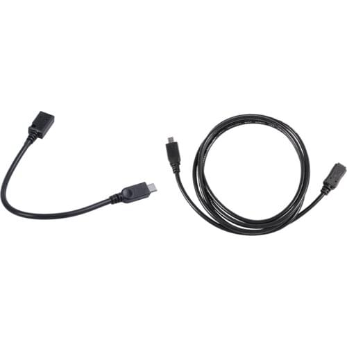 1 Pcs Mini 5 Pin Female Adapter, Black Micro-USB 5 Pin Male & 1 Pcs 1.5M Mini USB B 5Pin Male to Female Extension Cable