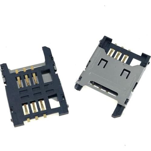 Free shipping 5PCS Flap Large iron lid SIM card connector Cato 6Pin SIM card holder Flip cover