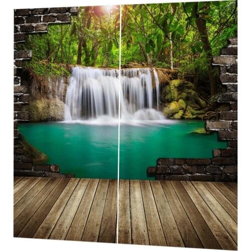 2 Panels 3D Blackout Thermal Curtain Panel For Patio Front Door Window Drape Curtain Home Office Cafe Hotel Use