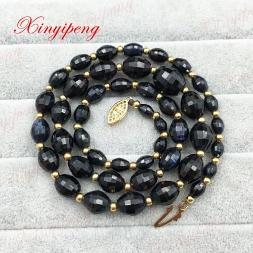 40 g 100% female natural sapphire necklace Facet measle Mother present 50 cm tower