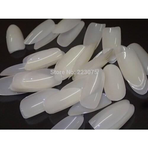 5bags/lot oval rounded natural full cover false salon nails tips