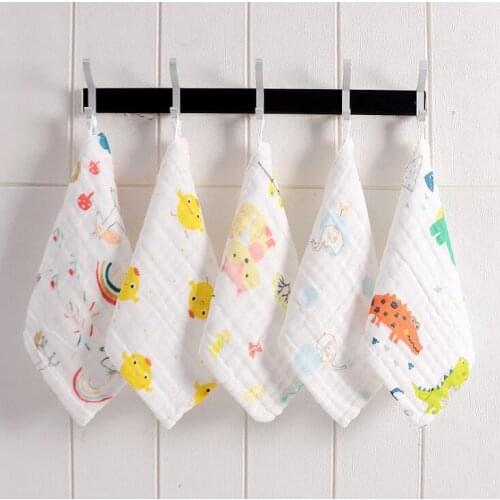 5 packs of saliva towels four-layer gauze towels pure cotton thin cotton gauze handkerchiefs for children