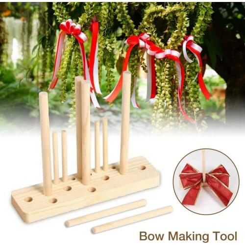 Bow Maker 5 In 1 Multi-purpose DIY Ribbon Bow Making Tool For Gifts Packing Decoration Wooden Bow Making Rack