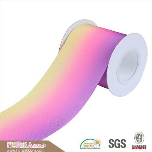 50yards/lot)FLORA Ribbons wholesale gradient rainbow ribbon