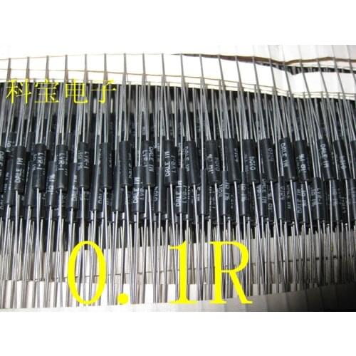 60PCS New and original 1w 0.1r precision catenary resistance DALE 0.1r 1% volume diameter 3mmx10.5mm