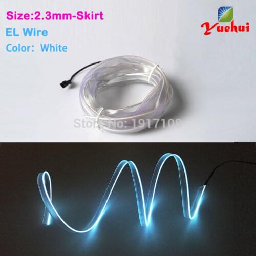 Without Controller 2.3mm-skirt LED Neon Glow Light 10 Color Option Flexible EL Wire Rope Tube For Clothing Car Party Decoration