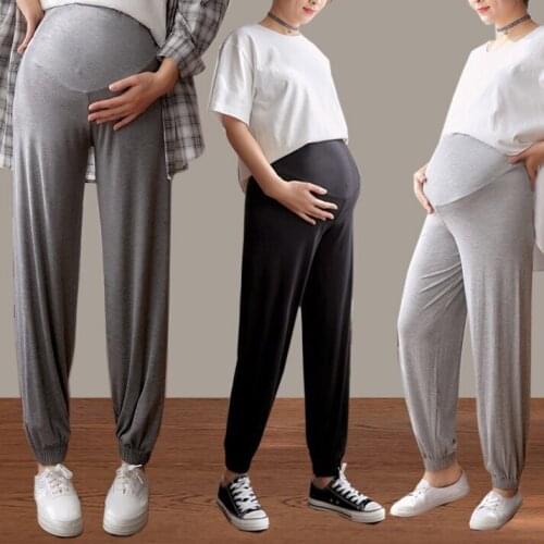 Maternity Harlan Pants Summer Casual Loose Adjustable Elastic Waist Belly Support Ankle Skinny Work Pants Pregnancy Yoga Trouser