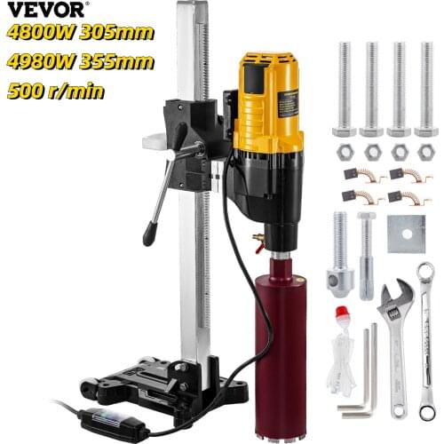 VEVOR 160mm 305mm 355mm Diamond Core Drill Rig 2180W 4800W 4980W Pure Copper Inlet for Drilling Reinforced Concrete Brick Marble