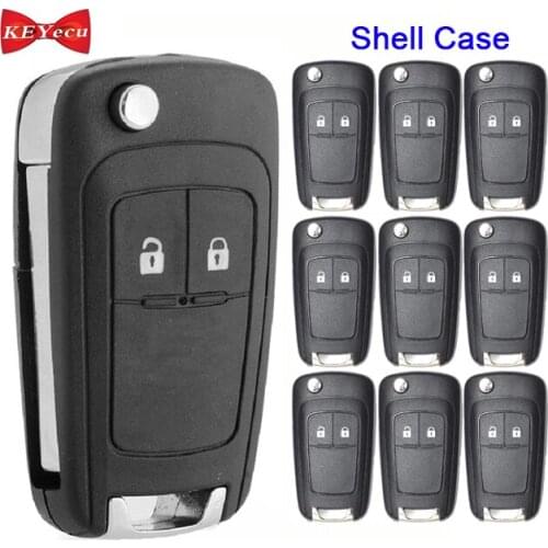 KEYECU 10pcs for Opel/ Vauxhall Mokka Corsa D E Meriva Insignia Adam Astra J Cascade Karl Viva Zafira C Remote Shell Case Cover