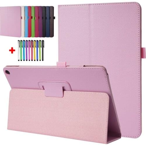 Solid Tablet For Funda Fire HD 10 Case 2021 11th Gen 10.1 inch Coque Flip Shell For Amazon Fire HD 10 Plus Cover Etui + Stylus