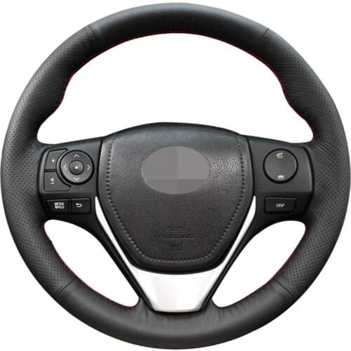 Black Soft Artificial Leather Car Steering Wheel Cover for Toyota RAV4 2013-2019 Corolla 2014-2019 Scion iM 2016 Auris 2013-2016