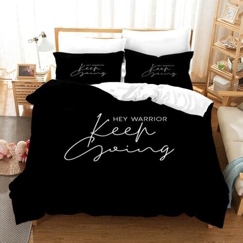English Letter Bedding Set Modern Fashion Luxury 3d Duvet Cover Set Comforter Bed Linen Twin Queen King Single Size Dropship