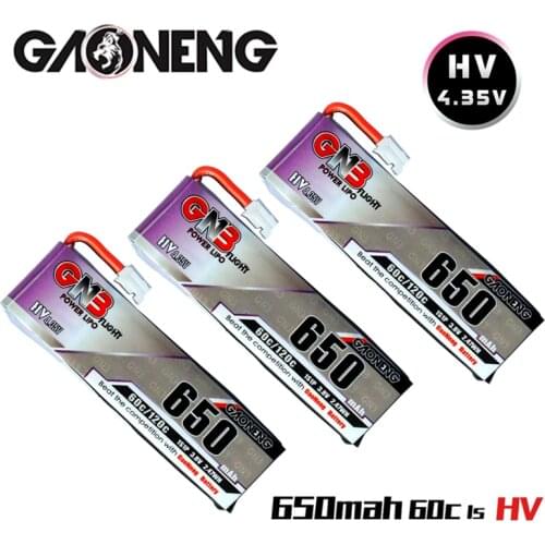 1-10PCS Gaoneng GNB 1S 650mAh 3.8V 60C/120C 4.35V HV Lipo battery PH2.0 Plug for Tinyhawk Snapper7 E010 M80S Tiny7 Beta85 Drone