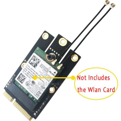 M.2 (NGFF) WIFI WLAN Card Module to Mini PCI-E Express Adapter Converter& IPEX4 TO IPEX1 Antenna 2pcs for Intel 7260 3160 8260