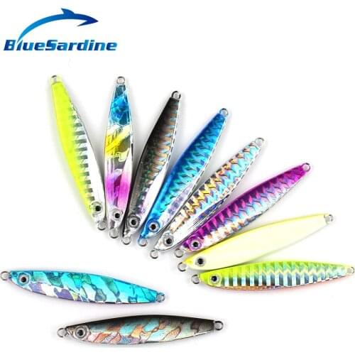 BlueSardine 10PCS Metal Jig Fishing Lures Hard Bait Jigging Lure Pesca 14G 6CM